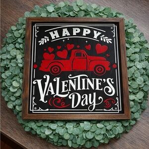 Valentine's Day Wall Art with Red Truck